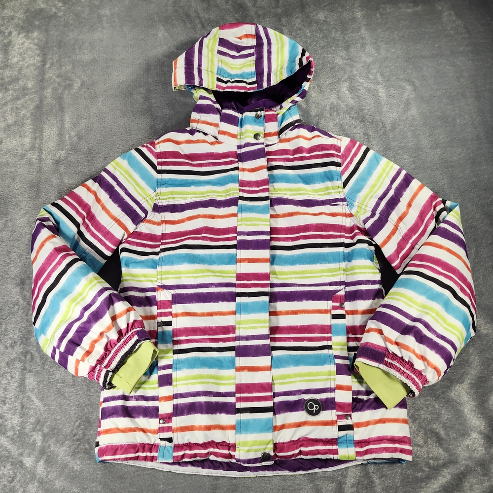 OP Multicolor Striped Kids Puffer Jacket